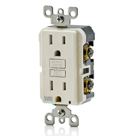 Leviton ELECTRICAL RECEPTACLES 15A WR/TR SLIM GCFI IV GFWT1-I